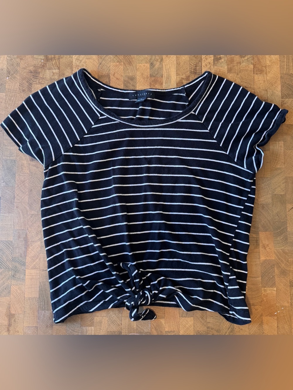 Sanctuary Navy and White Striped Tie-Front
